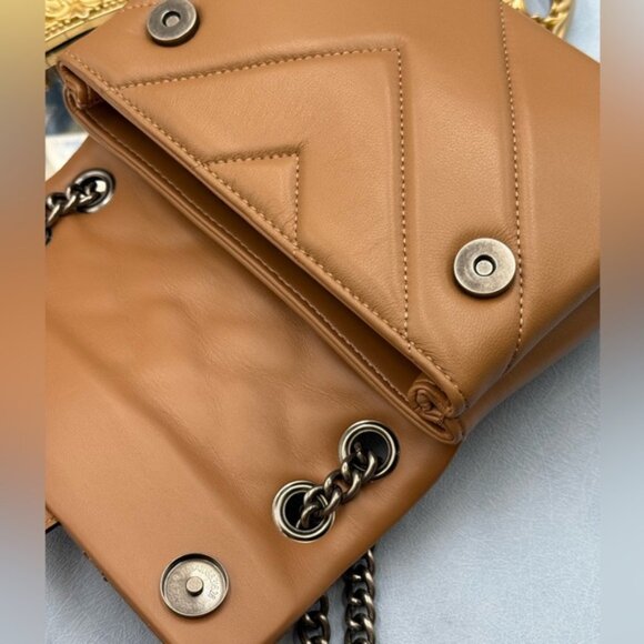 🆕 KURT GEIGER LONDON 🧿 NWOT Leather Mini Kensington Bag, Camel - Picture 11 of 16